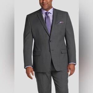 Michael Strahan Grey Classic Fit Wool Blekd Stretch Jacket 50L